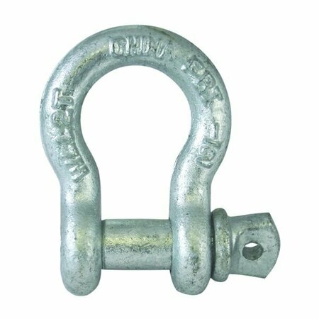 FEHR BROTHERS Fehr Anchor Shackle, in Trade, 2.25 ton Working Load, Commercial Grade, Steel, Galvanized 5/8